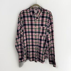 J. Crew Indian Madras Classic Plaid Shirt‎ Mens Size XL Button Front 100% Cotton